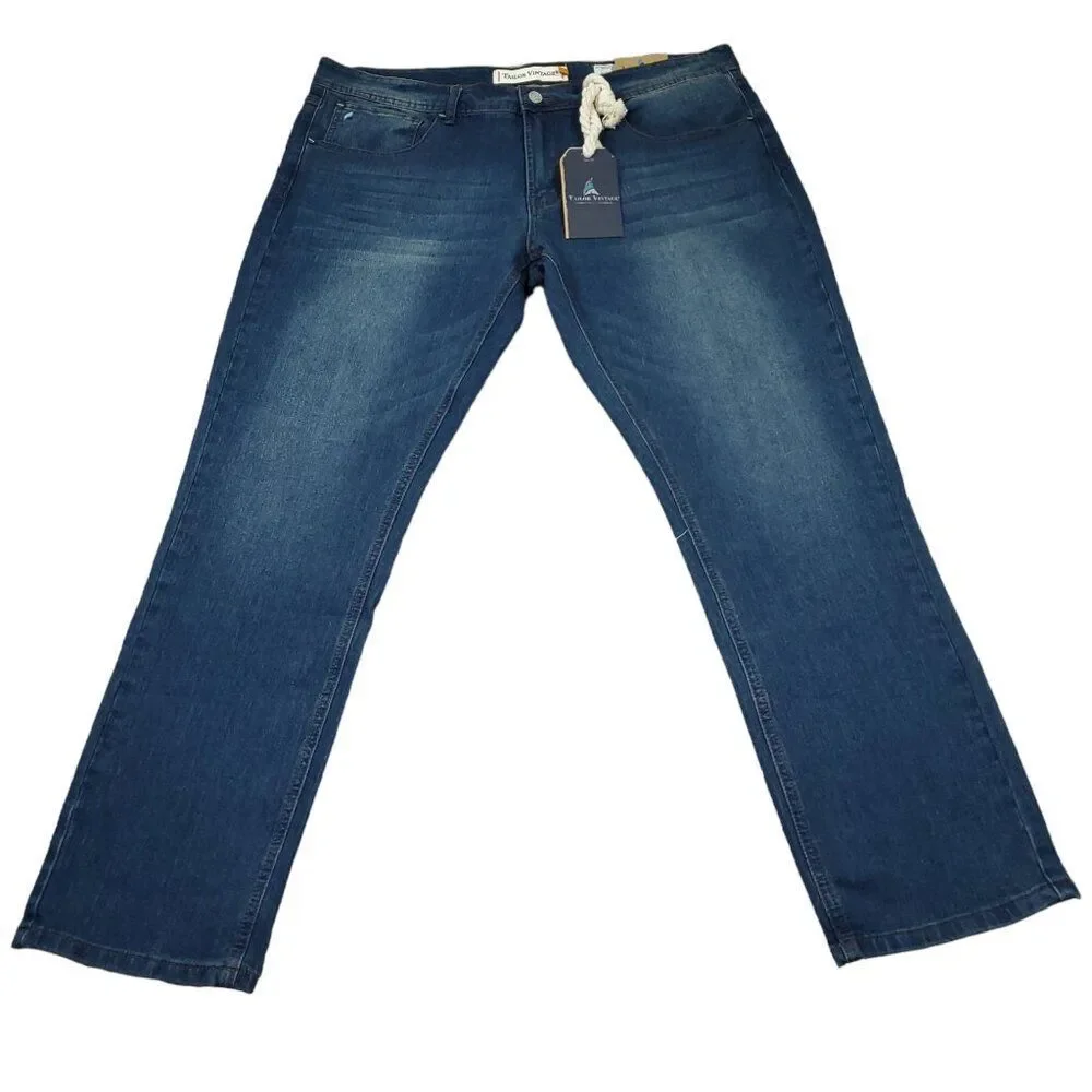 Tailor Vintage Canaan Slim Fit Stretch Jeans Men's Size 38 x 30 Dark Wash Blue